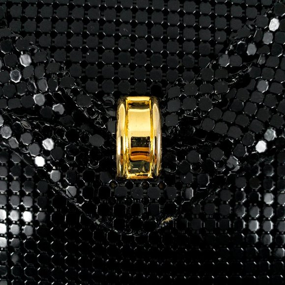 Vintage 70s Chainmail Embellished Purse Black - Picture 2 of 12